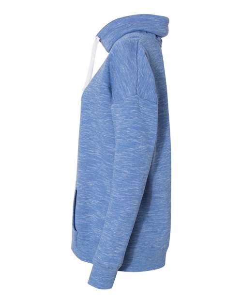 Women’s Mélange Fleece Cowl Neck Sweatshirt – Detail