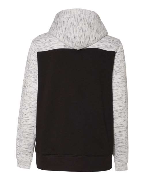 Men's Mélange Fleece Colorblocked Hooded Sweatshirt – Back