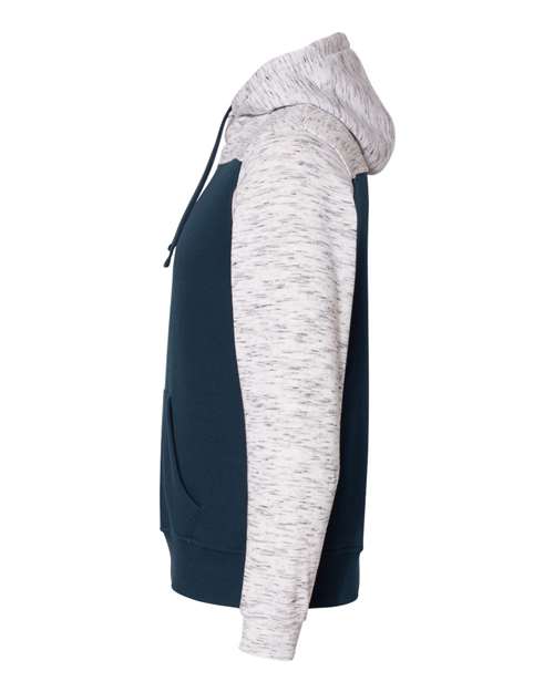 Men's Mélange Fleece Colorblocked Hooded Sweatshirt – Detail