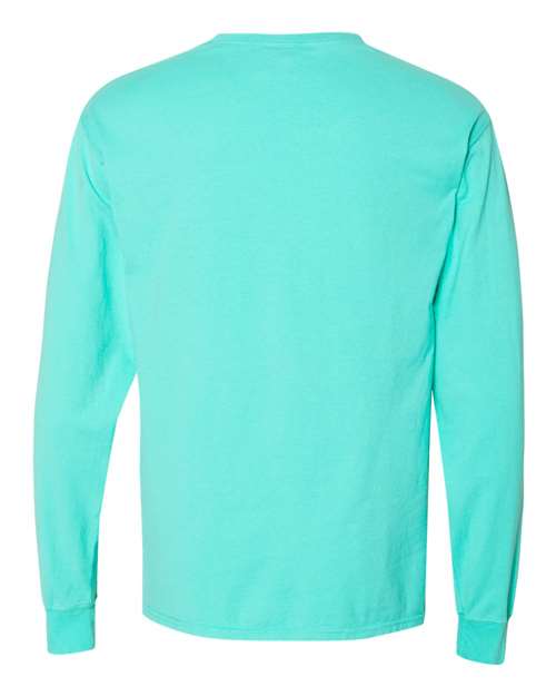 Unisex Garment-Dyed Long Sleeve T-Shirt With a Pocket – Back