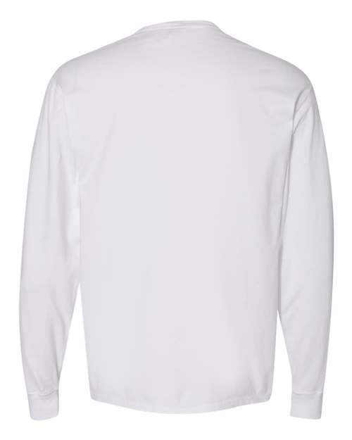 Unisex Garment-Dyed Long Sleeve T-Shirt With a Pocket – Back