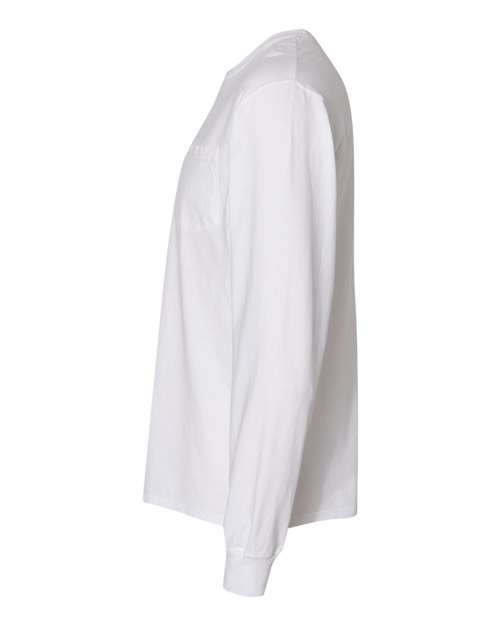 Unisex Garment-Dyed Long Sleeve T-Shirt With a Pocket – Detail