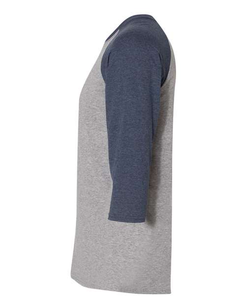 Unisex Triblend Three-Quarter Raglan Baseball T-Shirt – Detail