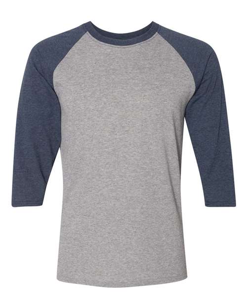 Unisex Triblend Three-Quarter Raglan Baseball T-Shirt – Front