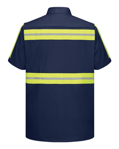 Men's Enhanced Visibility Short Sleeve Cotton Work Shirt – Back