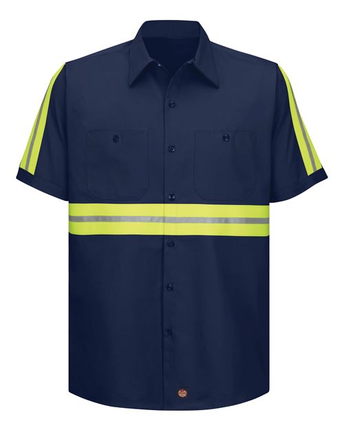 Men's Enhanced Visibility Short Sleeve Cotton Work Shirt