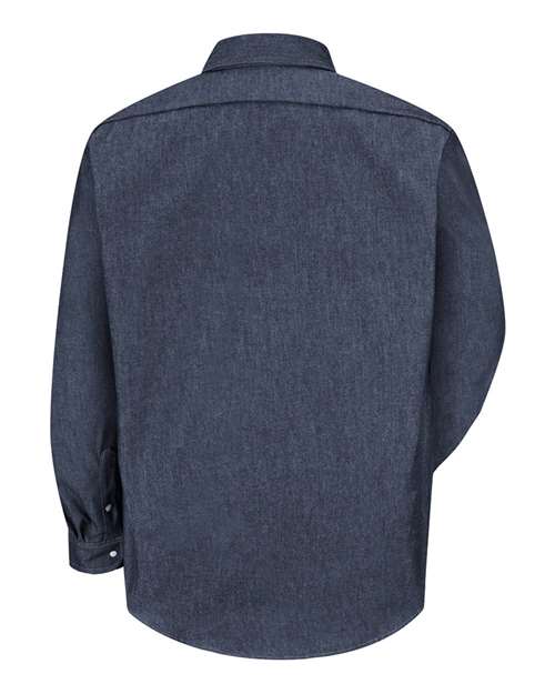 Men's Tall Deluxe Denim Long Sleeve Shirt – Back
