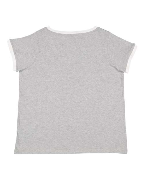 Women's Curvy Retro Ringer Premium Jersey V-Neck Tee – Back