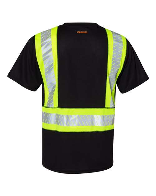 Unisex EV Series® Enhanced Visibility Contrast Pocket T-Shirt – Back