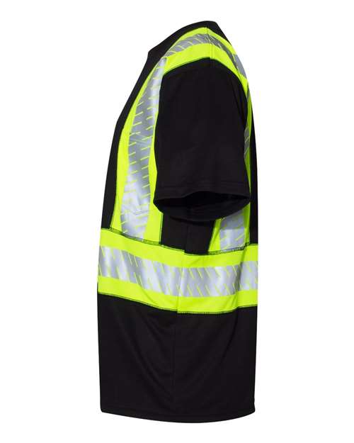 Unisex EV Series® Enhanced Visibility Contrast Pocket T-Shirt – Detail