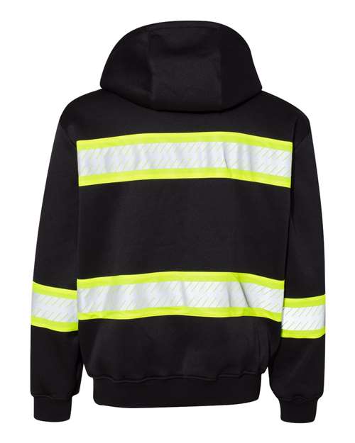 Men's EV Series® Enhanced Visibility Full-Zip Hooded Sweatshirt – Back