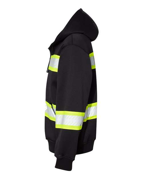 Men's EV Series® Enhanced Visibility Full-Zip Hooded Sweatshirt – Detail