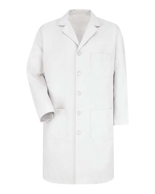 Unisex Extended Sizes Button Front Lab Coat – Front
