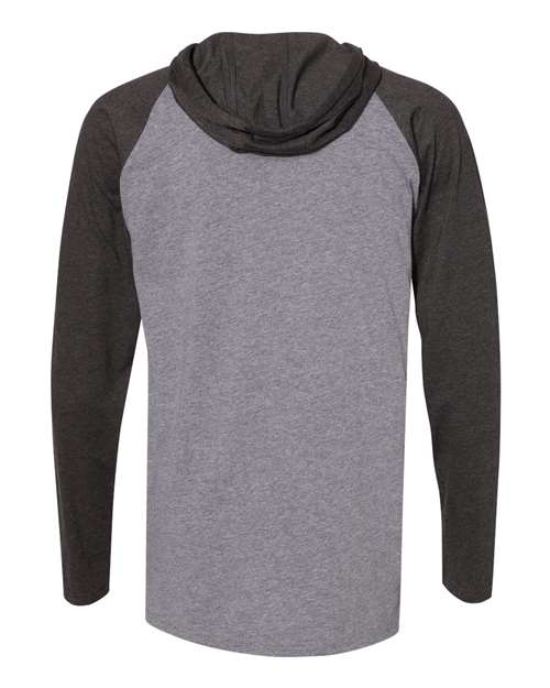 Unisex Fine Jersey Hooded Long Sleeve Raglan Tee – Back