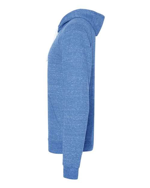 Unisex Snow Heather French Terry Raglan Hooded Sweatshirt – Detail