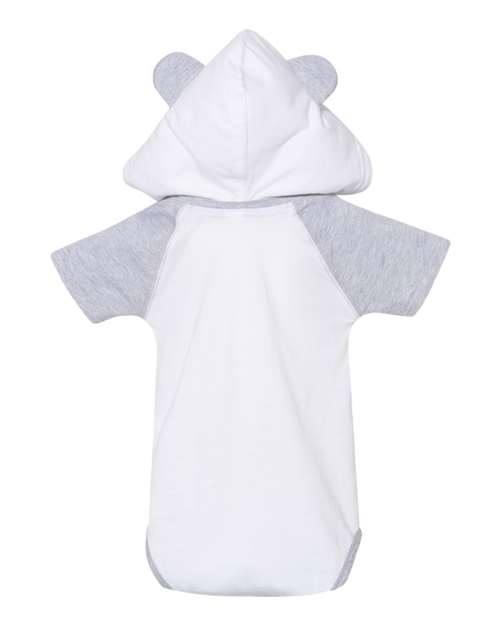 Infant Fine Jersey Raglan Bodysuit with Hood & Ears – Back