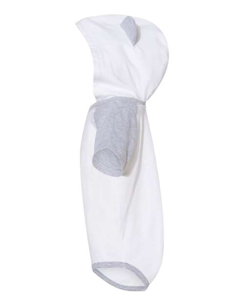 Infant Fine Jersey Raglan Bodysuit with Hood & Ears – Detail