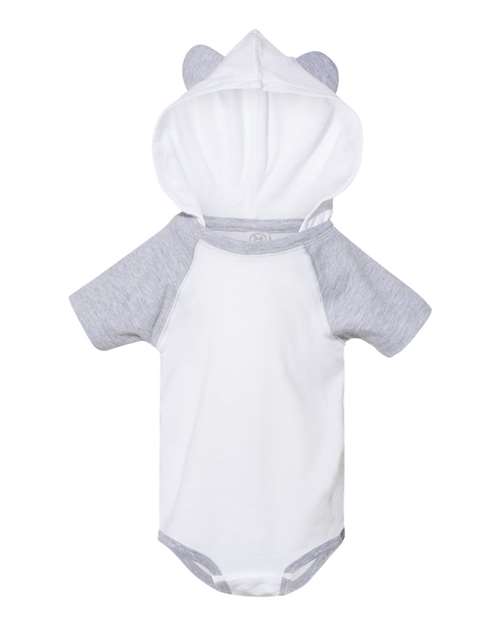 Infant Fine Jersey Raglan Bodysuit with Hood & Ears – Front