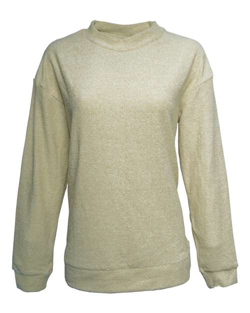 Women's Weekend Terry Mock Neck Pullover – Front