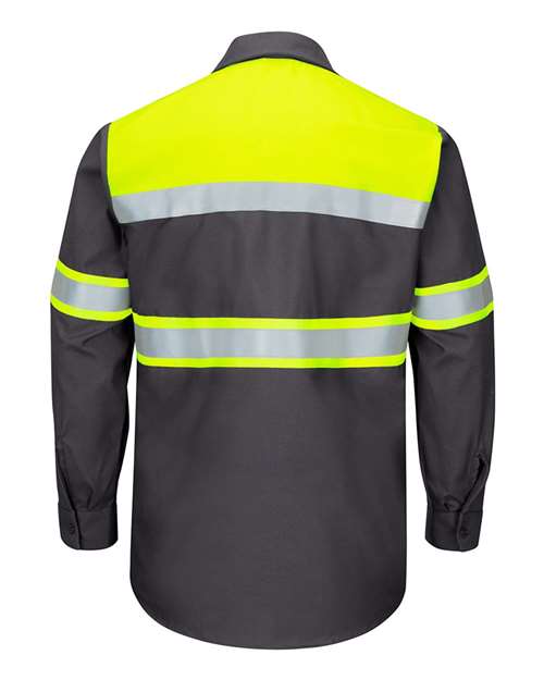 Men's Hi-Visibility Colorblock Ripstop Long Sleeve Work Shirt – Back