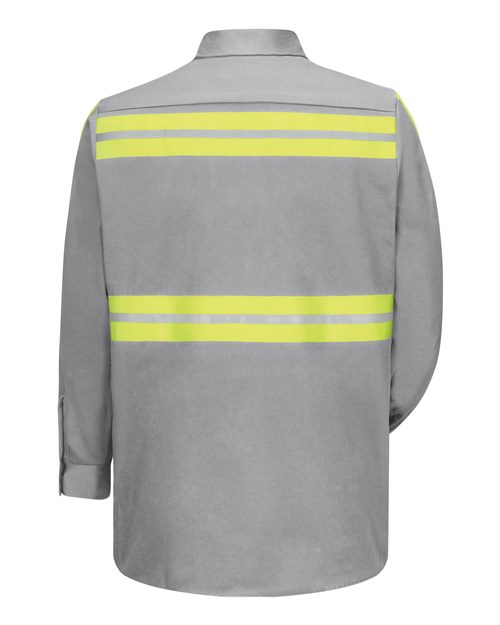 Men's Tall Enhanced Visibility Long Sleeve Cotton Work Shirt – Back