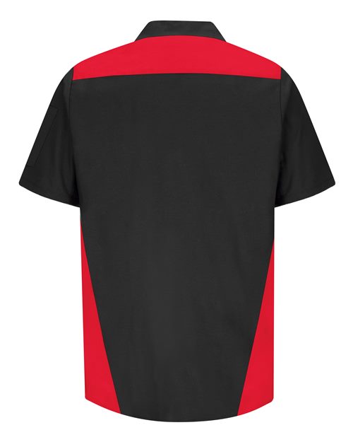 Men's Tri-Color Short Sleeve Shop Shirt – Back