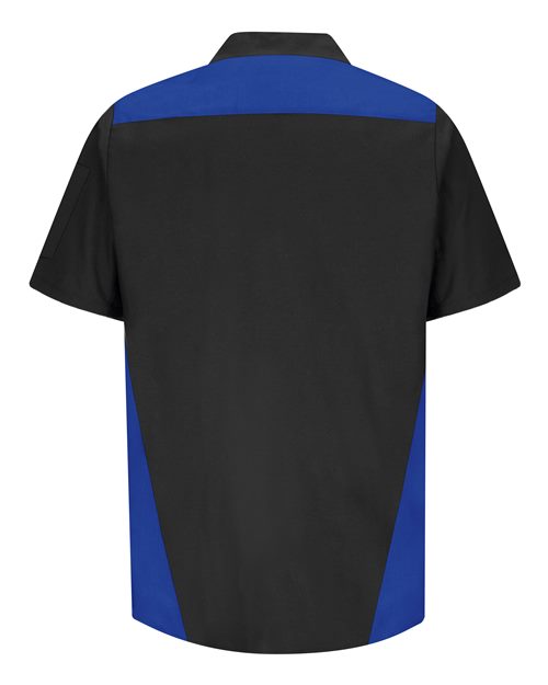 Men's Tri-Color Short Sleeve Shop Shirt – Back