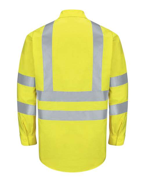 Men's Tall Enhanced & Hi-Visibility Long Sleeve Work Shirt – Back