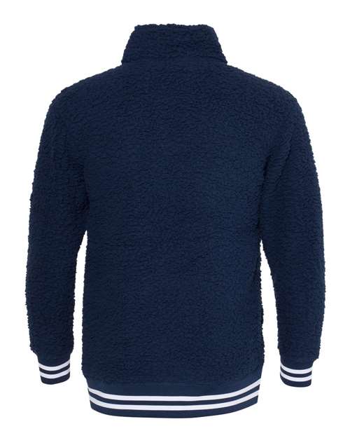 Unisex Varsity Sherpa Quarter-Zip Pullover – Back