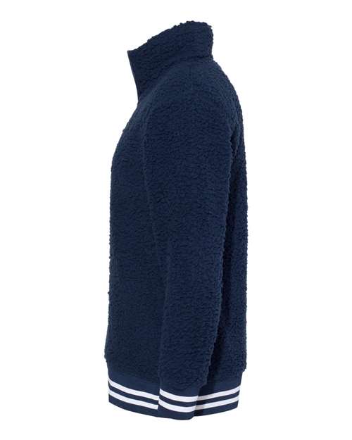 Unisex Varsity Sherpa Quarter-Zip Pullover – Detail