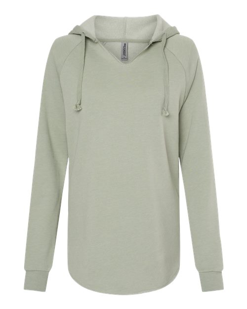 Women’s Lightweight California Wave Wash Hooded Sweatshirt – Front