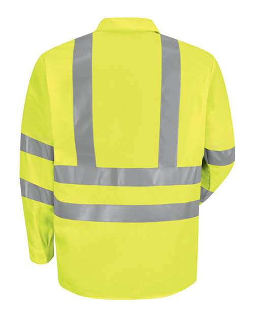 Men's High Visibility Safety Long Sleeve Work Shirt – Back