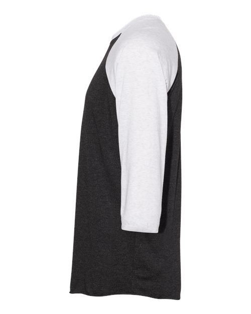 Unisex Triblend Three-Quarter Raglan Tee – Detail