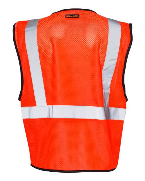 Unisex Single Pocket Zipper Mesh Class 2 Vest – Back
