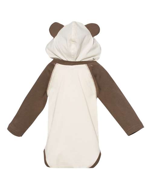 Infant Fine Jersey Character Hooded Long Sleeve Bodysuit with Ears – Back