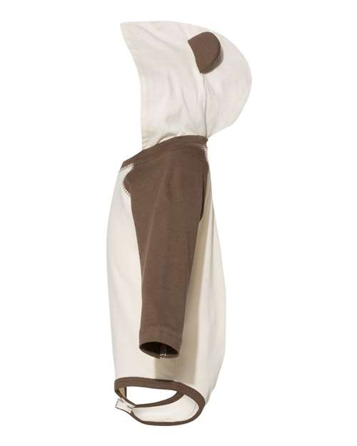 Infant Fine Jersey Character Hooded Long Sleeve Bodysuit with Ears – Detail