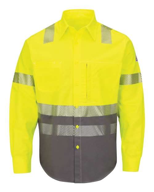 Men's Hi-Visibility Color Block Uniform Shirt - EXCEL FR® ComforTouch® - 7 oz.