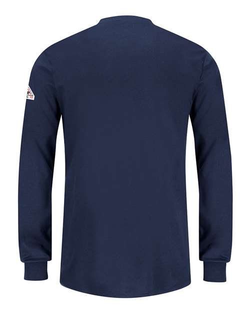 Women's Long Sleeve Tagless Henley Shirt – Back