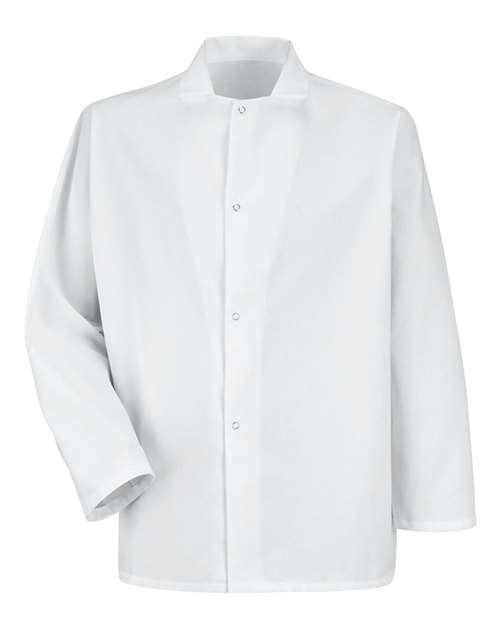 Men's Gripper-Front Short Butcher Coat – Front