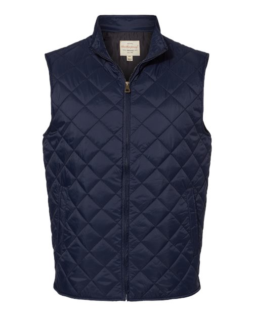 Men's Vintage Diamond Quilted Vest – Front
