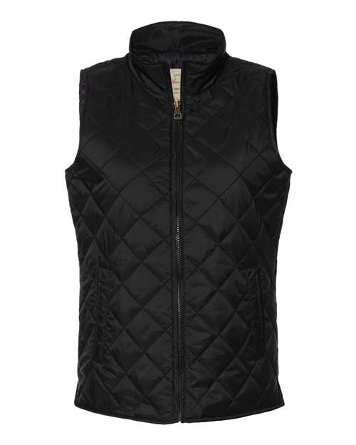 Women's Vintage Diamond Quilted Vest – Front