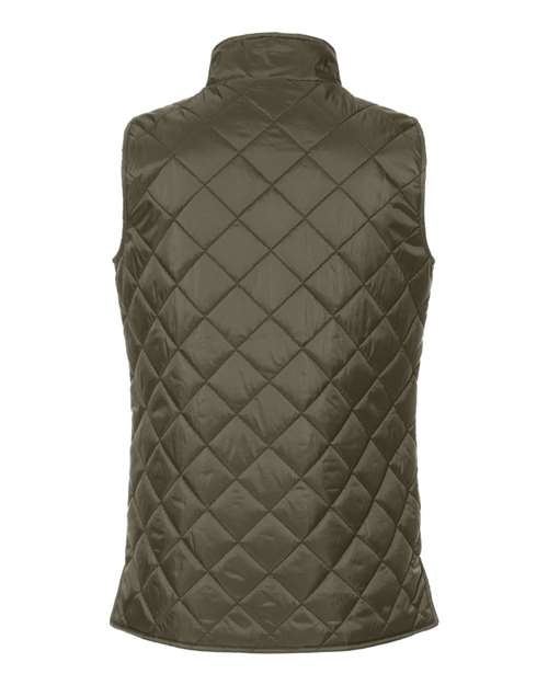 Women's Vintage Diamond Quilted Vest – Back