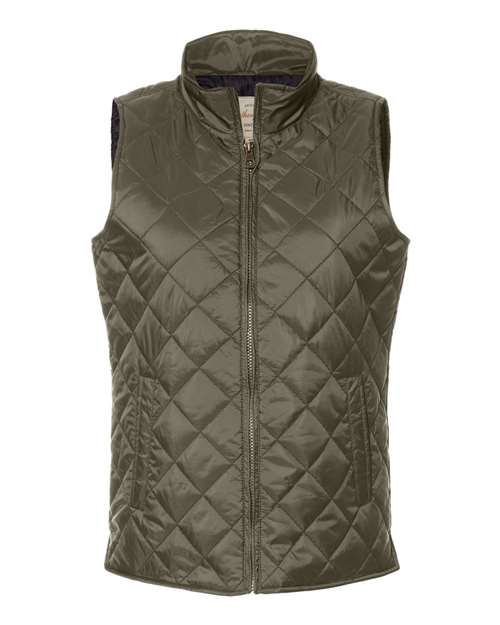 Women's Vintage Diamond Quilted Vest – Front