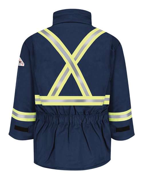 Men's Long Deluxe Parka With Reflective Trim - EXCEL FR® ComforTouch – Back