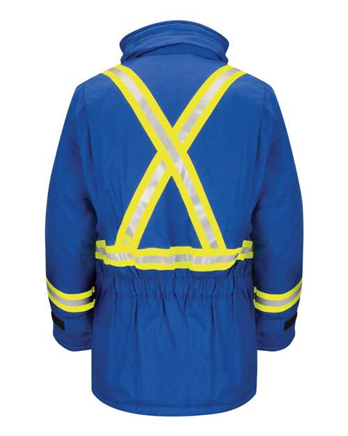 Men's Long Deluxe Parka With Reflective Trim - EXCEL FR® ComforTouch – Back