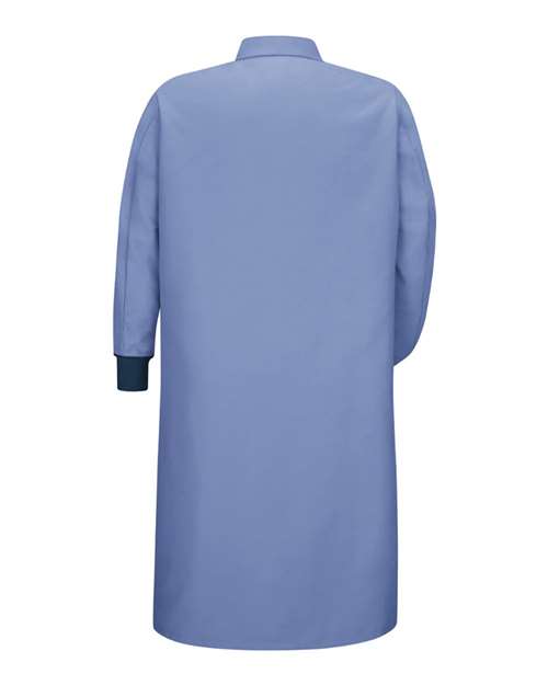 Unisex Gripper-Front Pocketless Butcher Coat With Knit Cuffs – Back