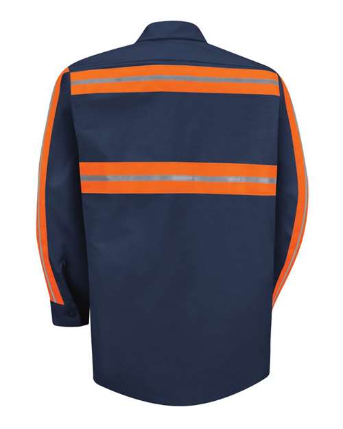 Men's Tall Industrial Enhanced-Visibility Long Sleeve Work Shirt – Back