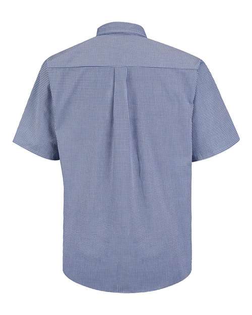 Men's Tall Mini-Plaid Uniform Short Sleeve Shirt – Back