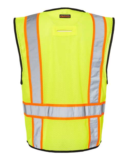 Unisex 6 Pocket Contrast Class 2 Vest – Back