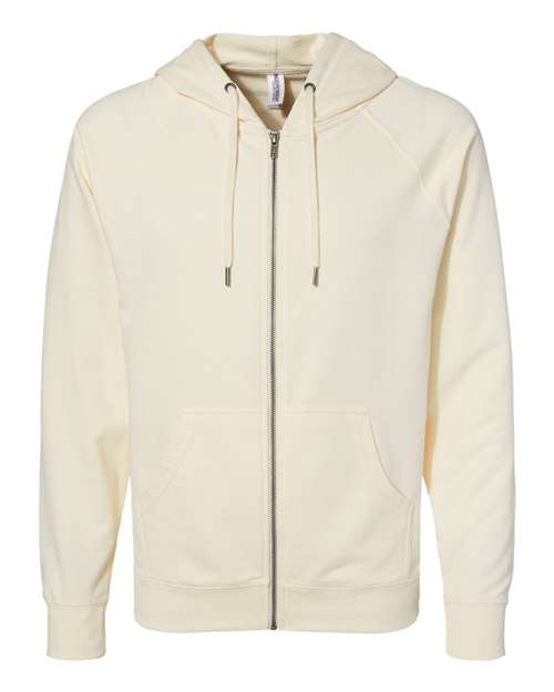 Unisex Icon Lightweight Loopback Terry Full-Zip Hooded Sweatshirt – Front